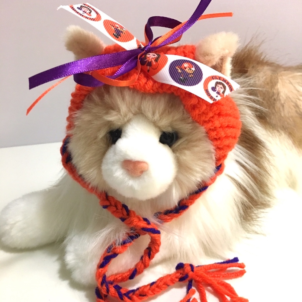Clemson TIGERS Handmade Cat Hat